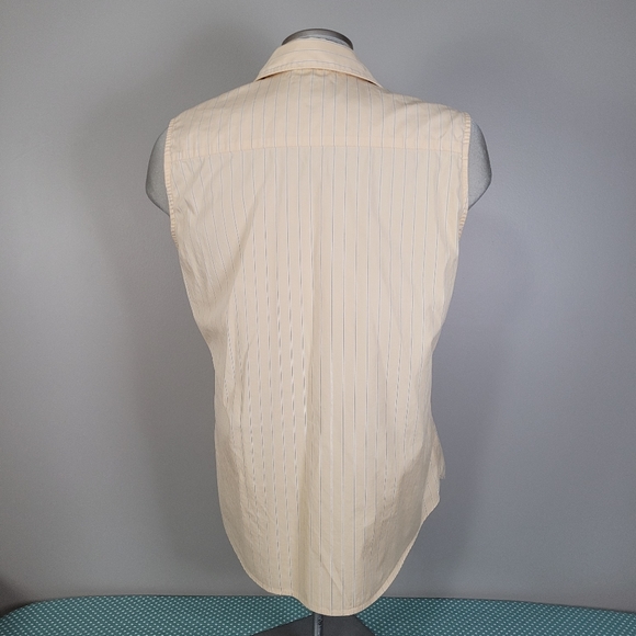 Yellow stripe cotton golf shirt - Picture 3 of 9